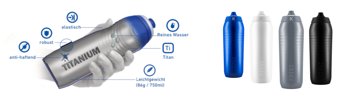 Keego 750 ml Trinkflasche: Reines Titan im Inneren für puren Genuss | Outaway.de