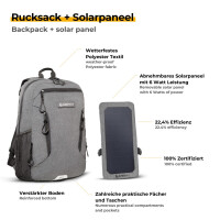 Sunnybag Solarrucksack EXPLORER+ grau/schwarz