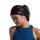 Frau traegt schmales Stirnband R-Solid-Black von BUFF und schaut nach unten