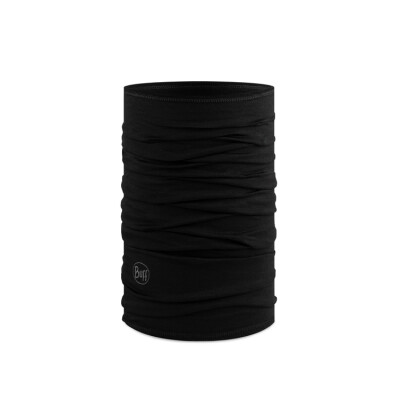 BUFF Merino Lightweight Wool Multifunktionstuch Solid Black fuer Outdoor