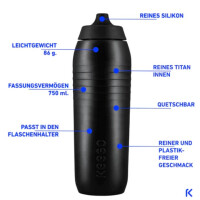 Keego Titanium Trinkflasche 750 ml