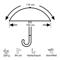 Euroschirm Trekking-Regenschirm Swing liteflex schwarz (mit Reflektoren)