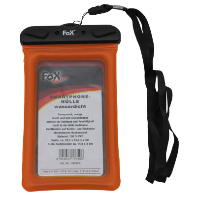 FoxOutdoor Smartphone Huelle wasserdicht transparent orange jetzt bei Outaway.de erhaeltlich