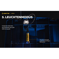 Armytek Crystal Stirnlampe, Lichtfarbe weiß und rot - Farbe grau